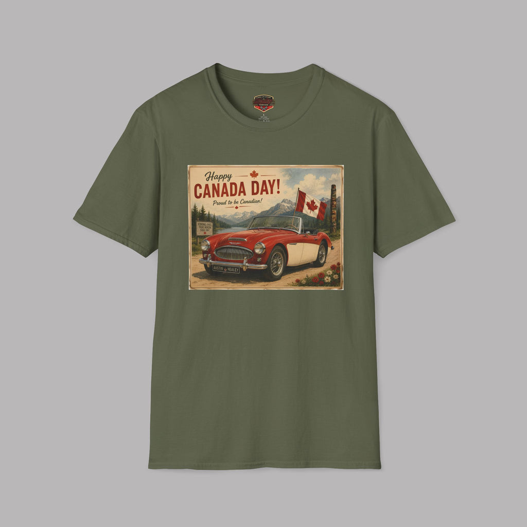 Happy Canada Day Classic Roadster T-Shirt – Vintage British Sports Car Tee