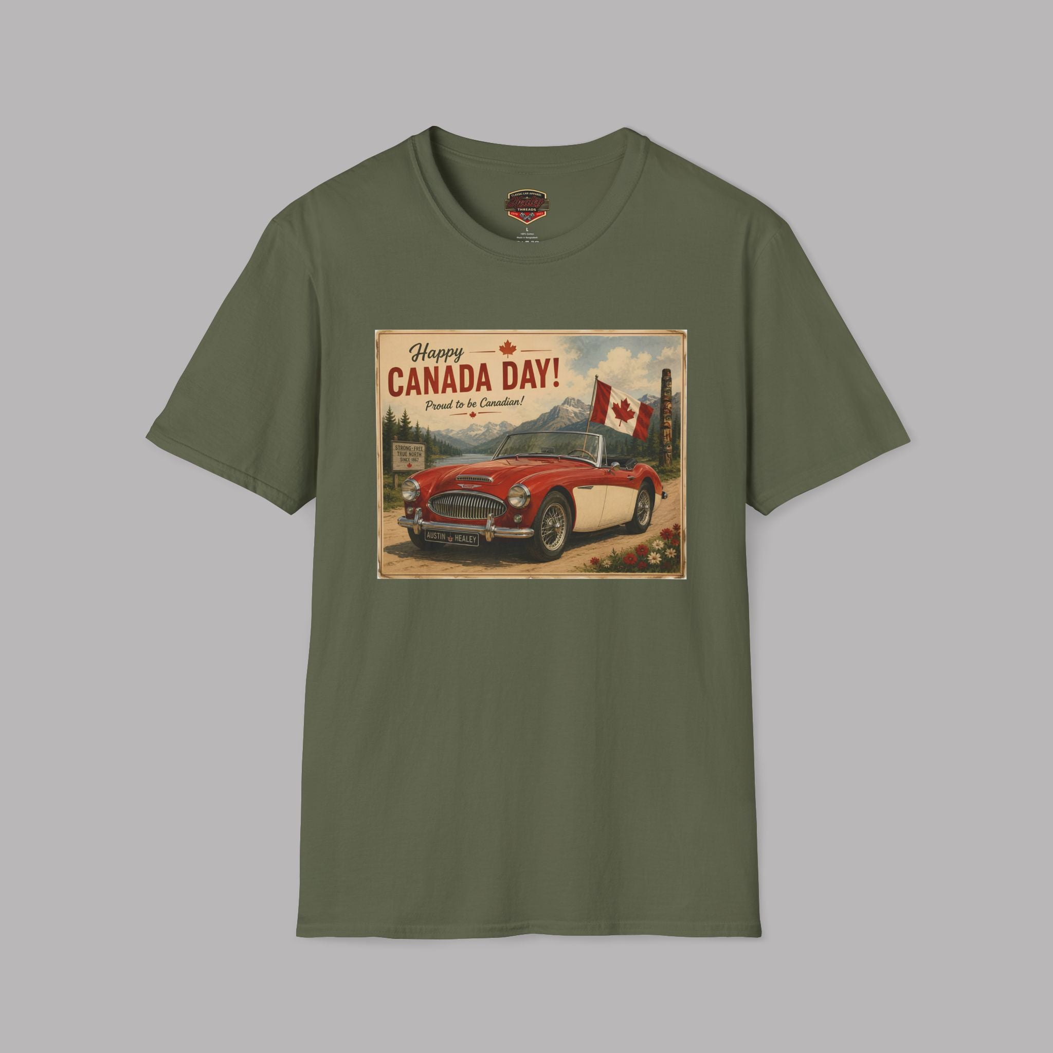 Happy Canada Day Classic Roadster T-Shirt – Vintage British Sports Car Tee