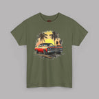 Retro Sunset Muscle Car Tee | Classic American Sports Coupe