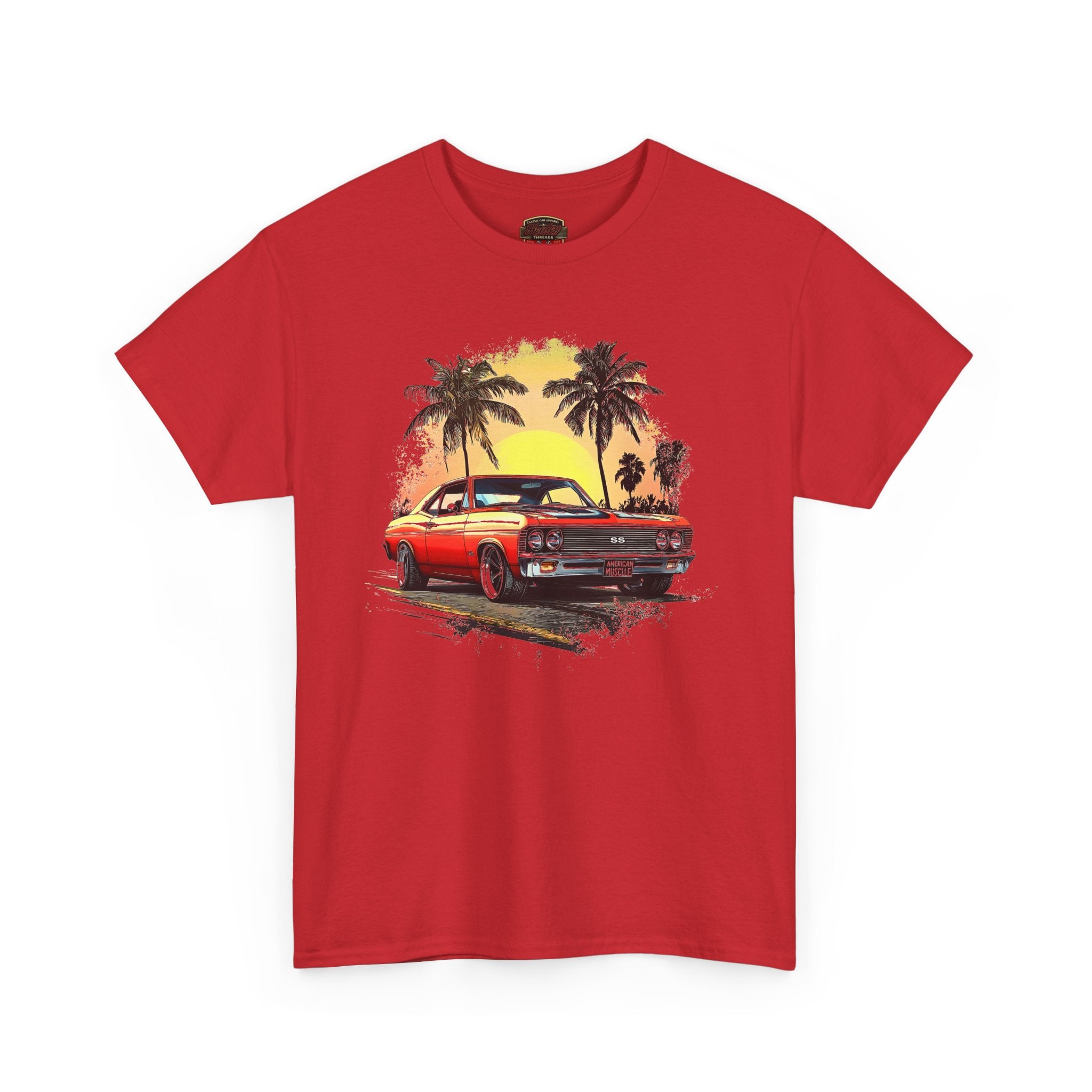 American Muscle Car T-Shirt - Retro Sunset Chevelle SS Tee