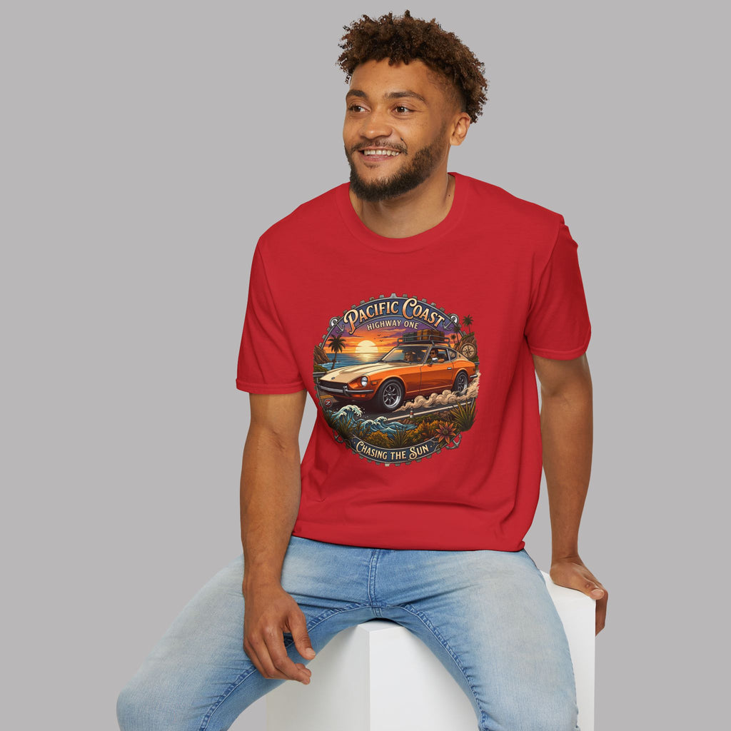 Classic Japanese Sports Coupe Sunset Coast Highway Vintage Tee