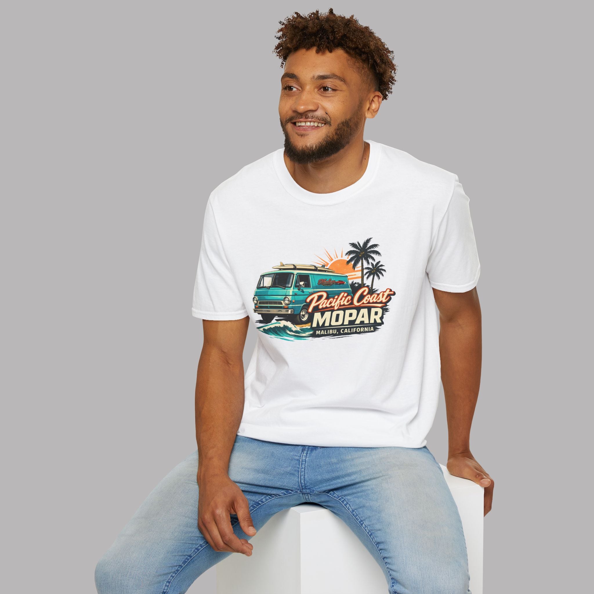 Pacific Coast Mopar Tee - Vintage Surf Van Graphic T-Shirt