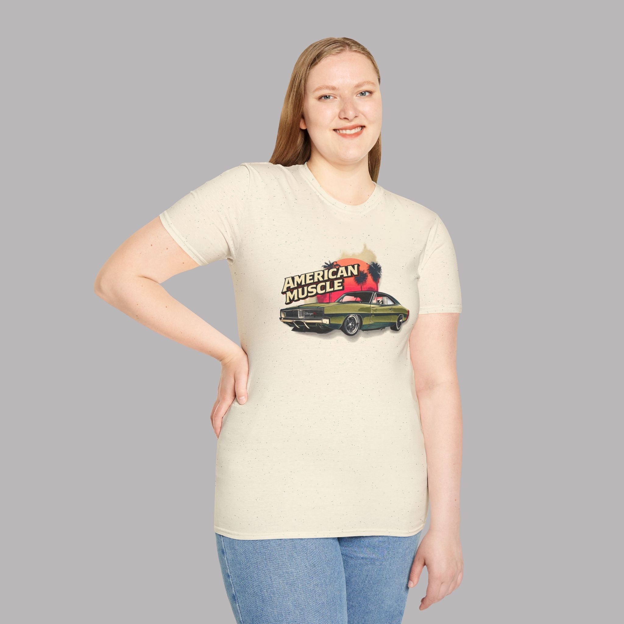American Muscle T-Shirt Retro Charger Sunset Tee