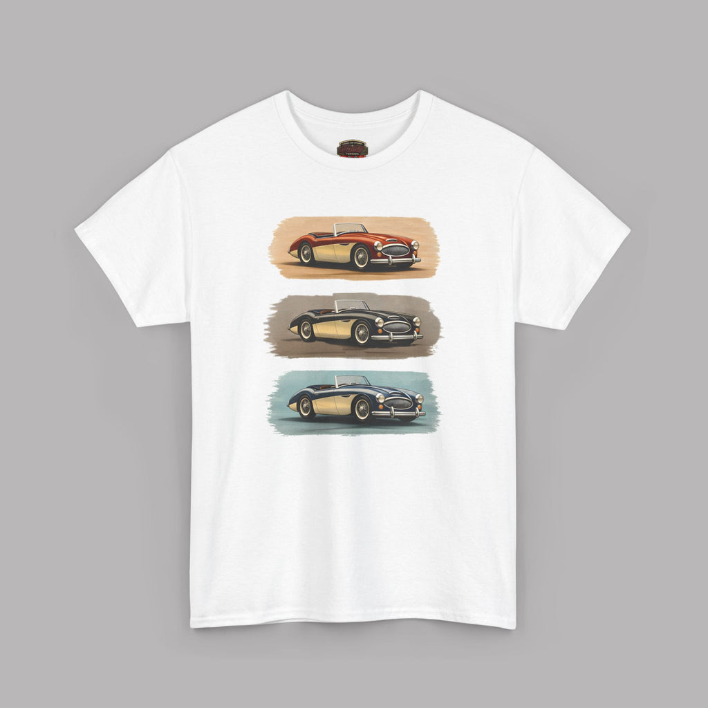 Classic Sports Cars Tee | Vintage Three-Panel Car Graphic Shirt
