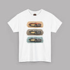 Classic Sports Cars Tee | Vintage Three-Panel Car Graphic Shirt