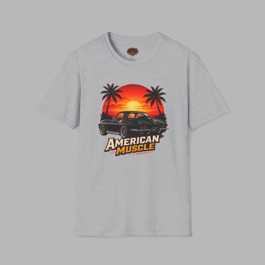 American Muscle Car Sunset Tee | Classic 1960s Retro Car