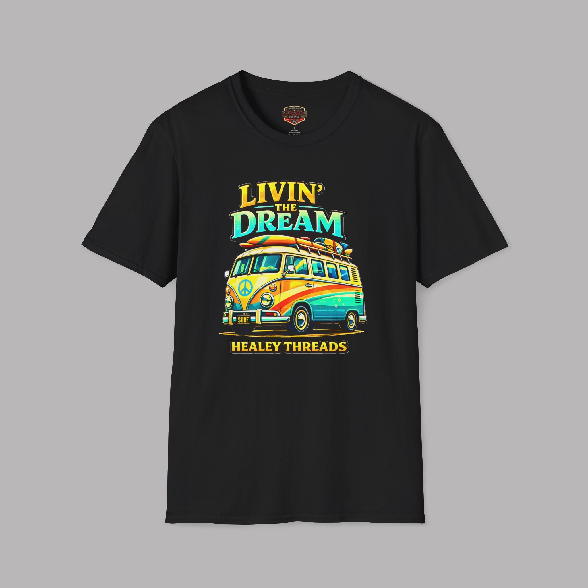 Livin' the Dream Retro Surf Van T-Shirt - Healey Threads Tee