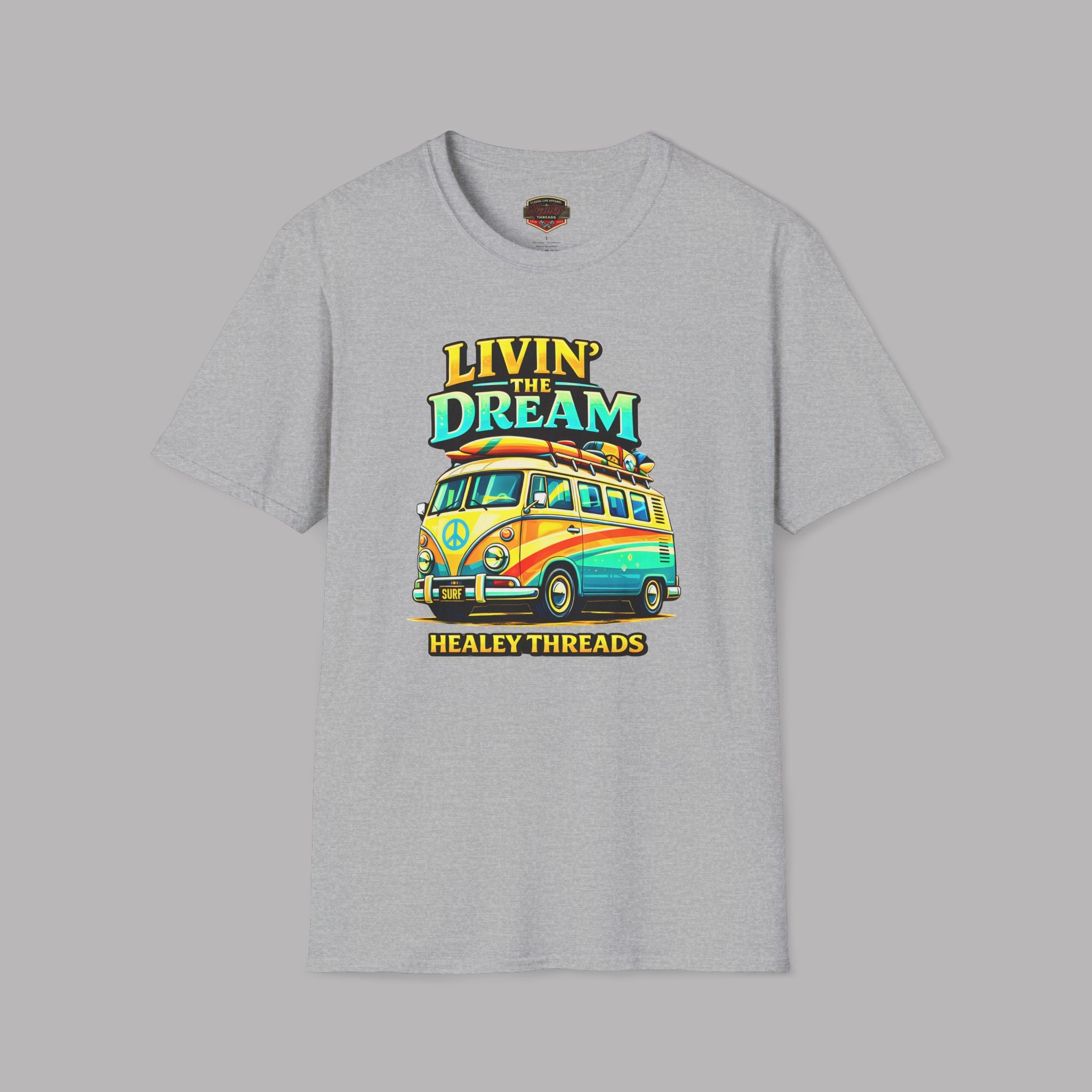 Livin' the Dream Retro Surf Van T-Shirt - Healey Threads Tee