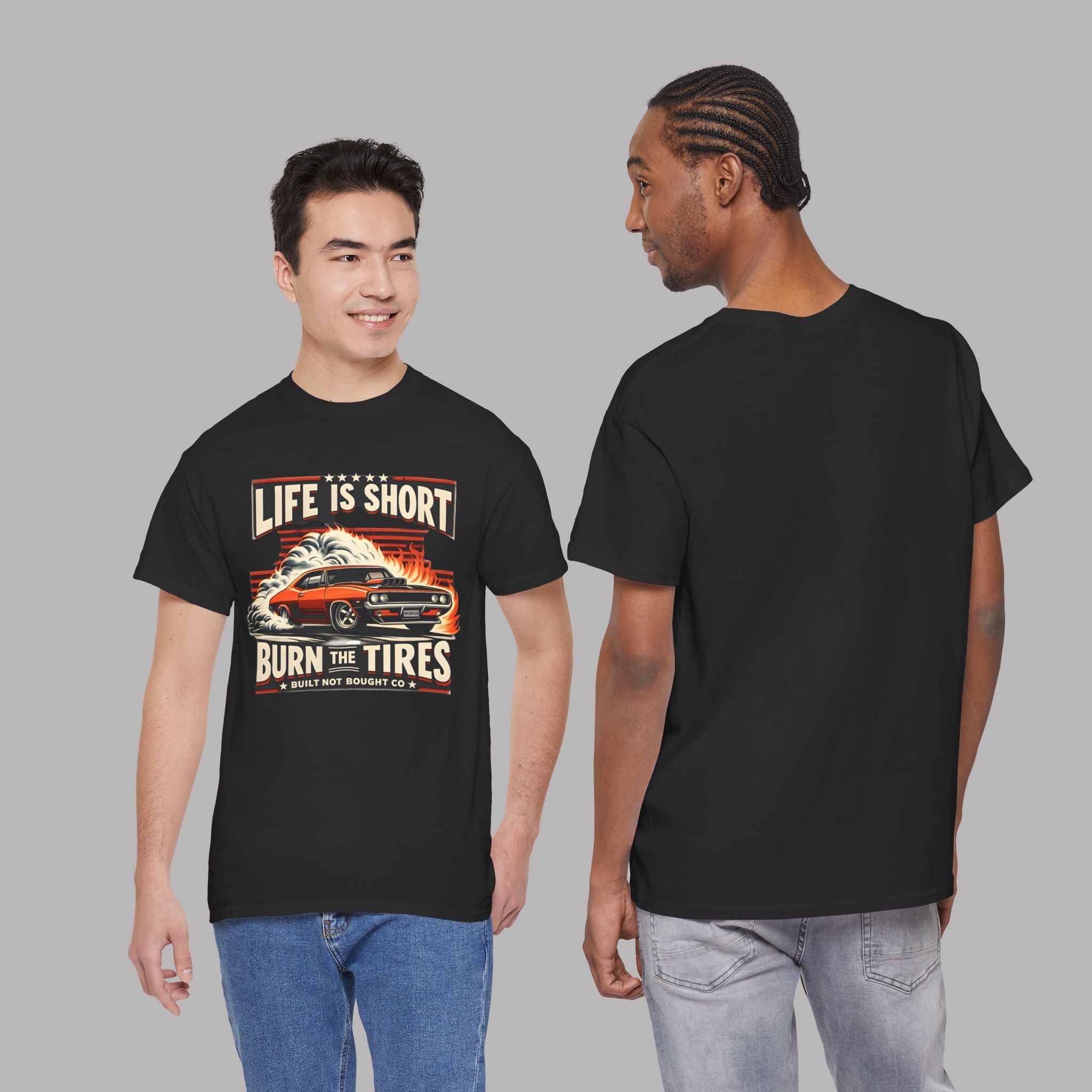 Vintage Muscle Car T-Shirt – Burn the Tires Tee