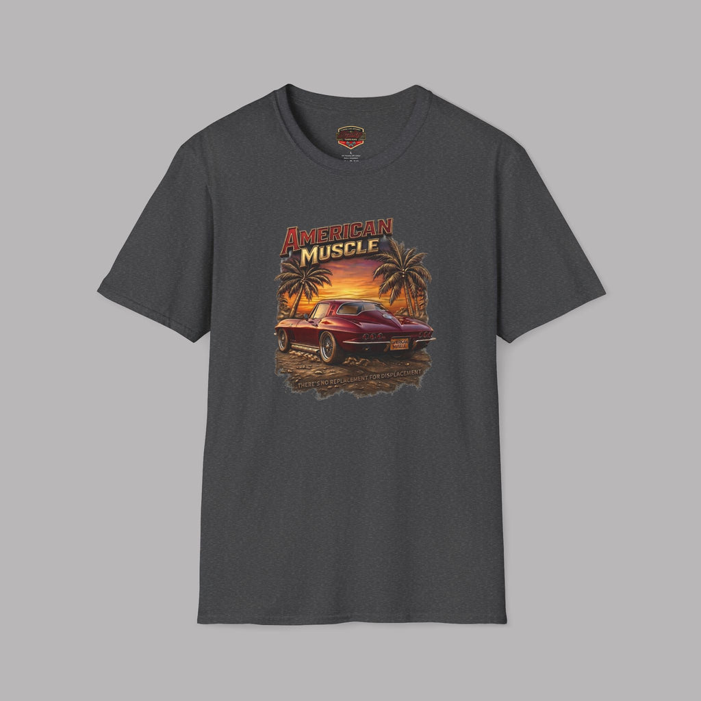 Red 1965 Vintage American Muscle Car T-Shirt Sunset Design