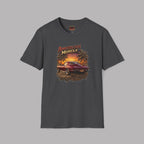 Red 1965 Vintage American Muscle Car T-Shirt Sunset Design