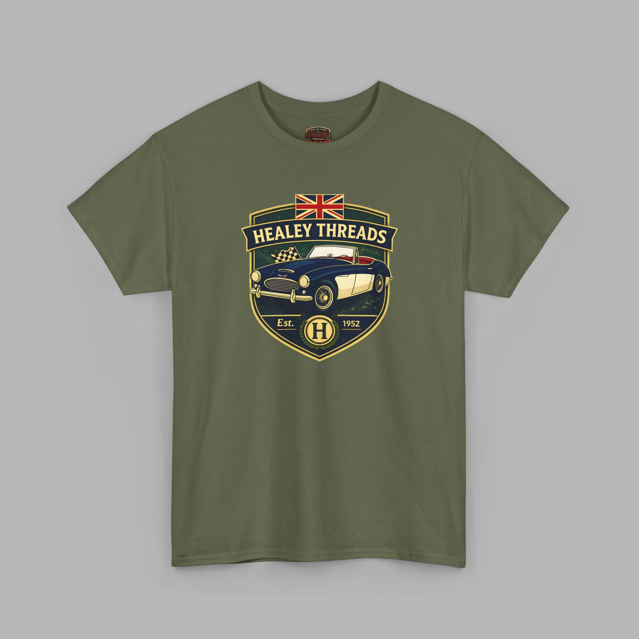 Vintage British Roadster Badge Tee | Classic Racing Shirt