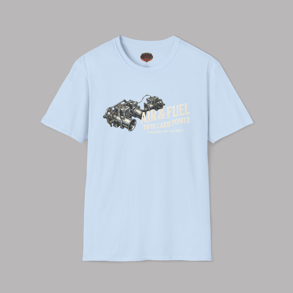 Air & Fuel Twin Carb Power T-Shirt - Engine Illustration Tee