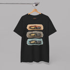 Classic Sports Cars Tee | Vintage Three-Panel Car Graphic Shirt