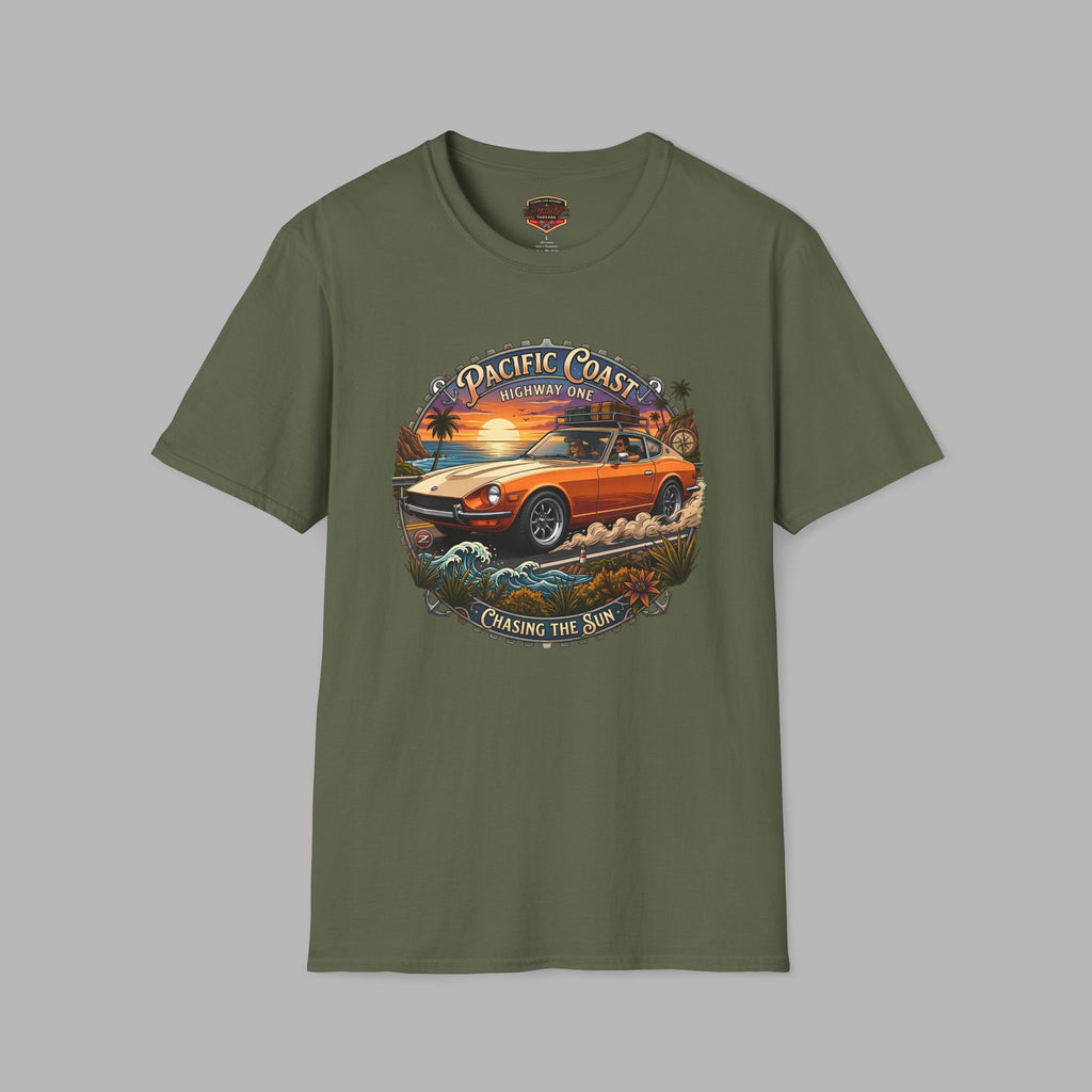 Classic Japanese Sports Coupe Sunset Coast Highway Vintage Tee