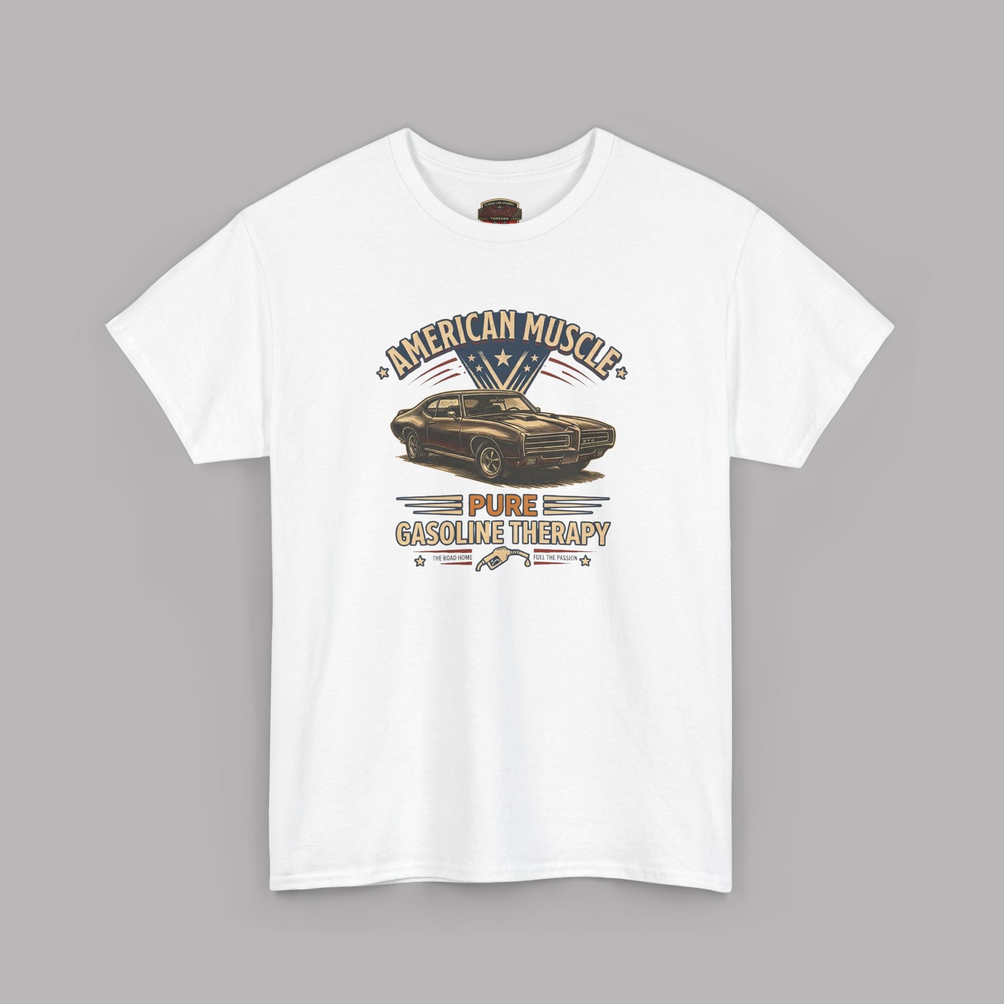 American Muscle Car T-Shirt - “Pure Gasoline Therapy” Vintage Auto Tee