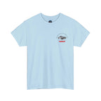Light blue t-shirt with a Healey graphic design on a white background