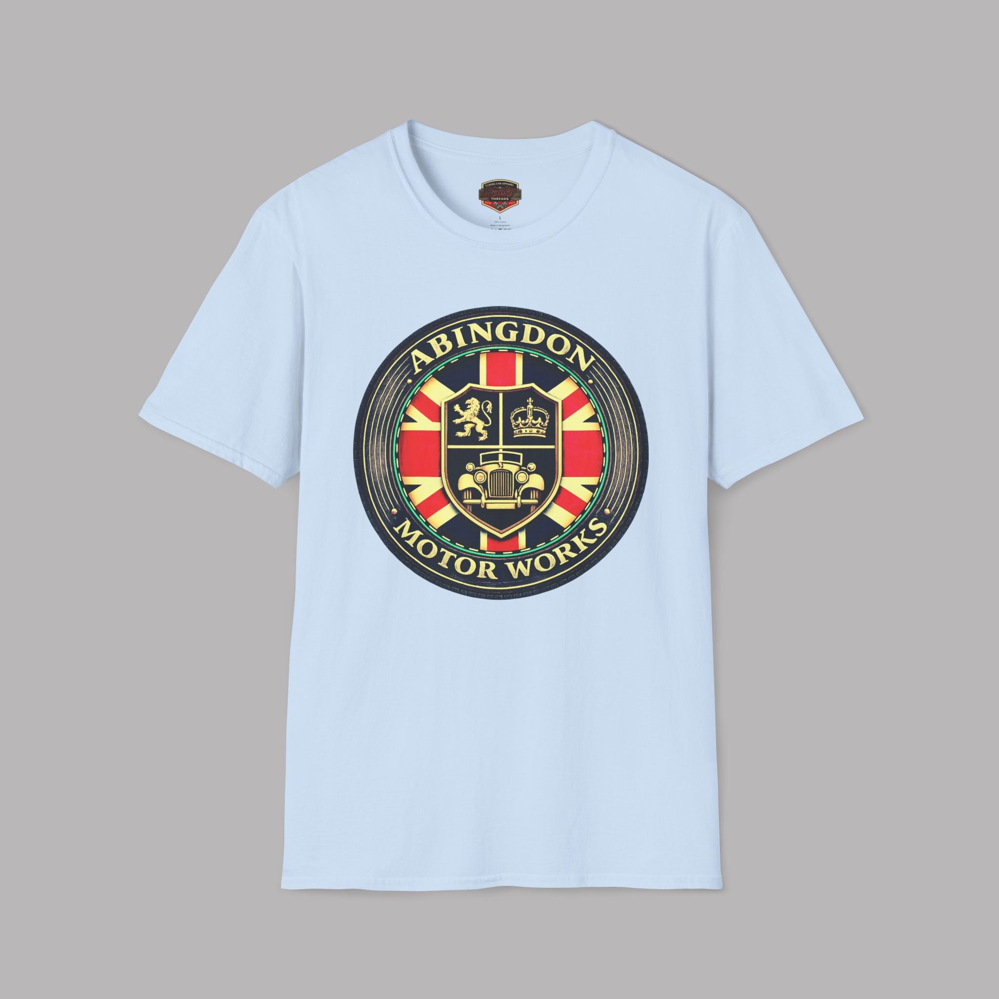 Abingdon Motor Works T‑Shirt — Vintage British Car Emblem Tee