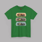 Classic Sports Cars Tee | Vintage Three-Panel Car Graphic Shirt