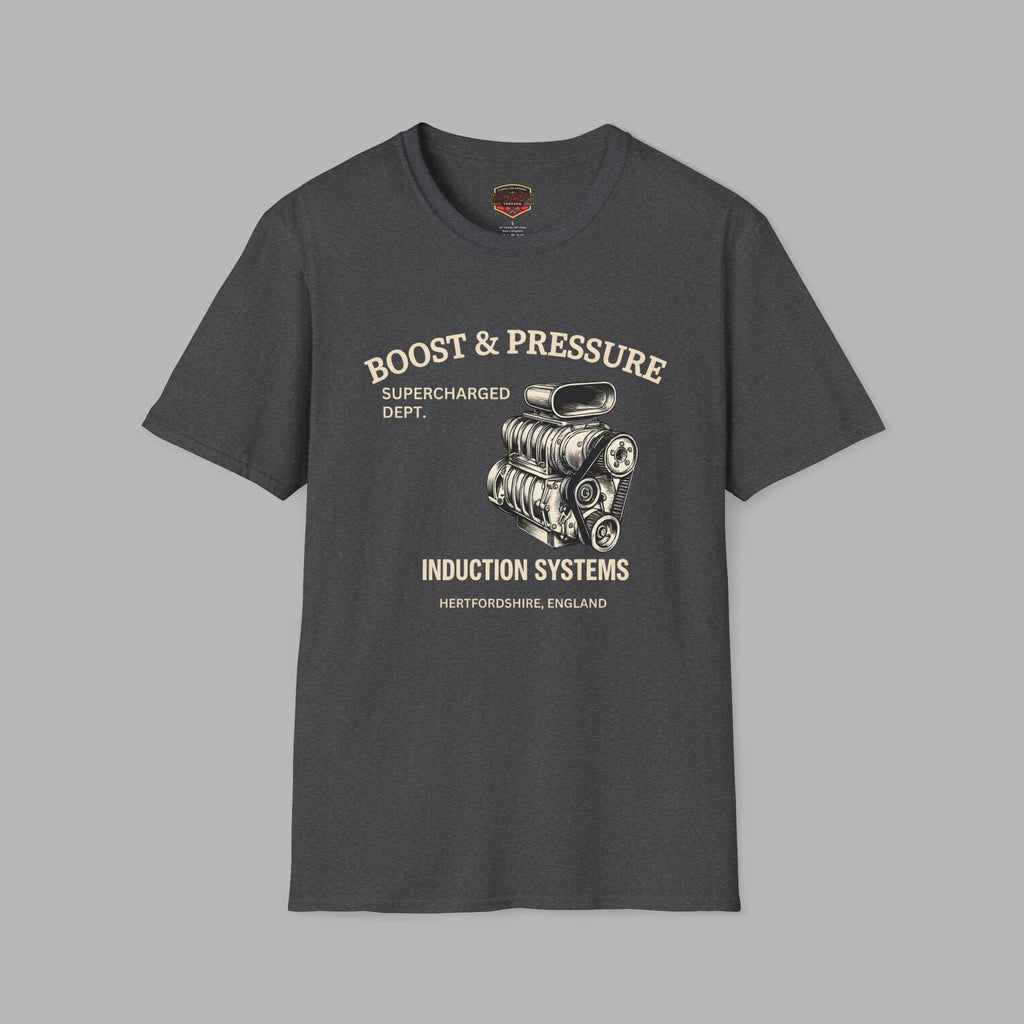 Engine Graphic T‑Shirt - "Boost & Pressure" Vintage Supercharger Tee