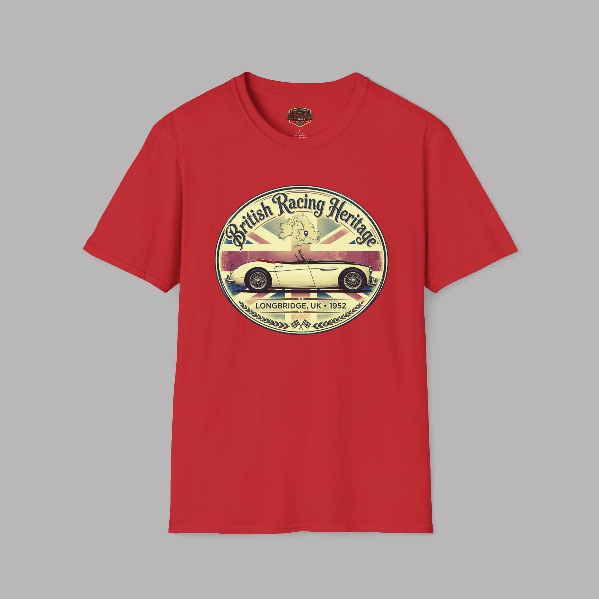 British Racing Heritage Badge Tee | Vintage Roadster Gift