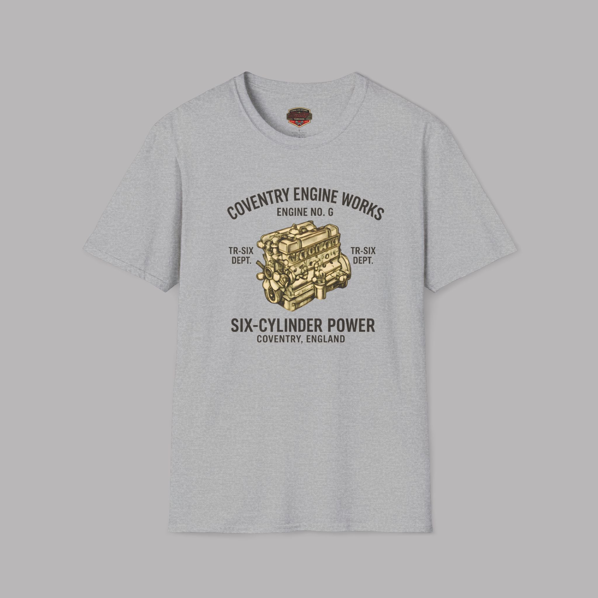 Engine Shop T-Shirt — Coventry Engine Works Six-Cylinder Power Motor Tee