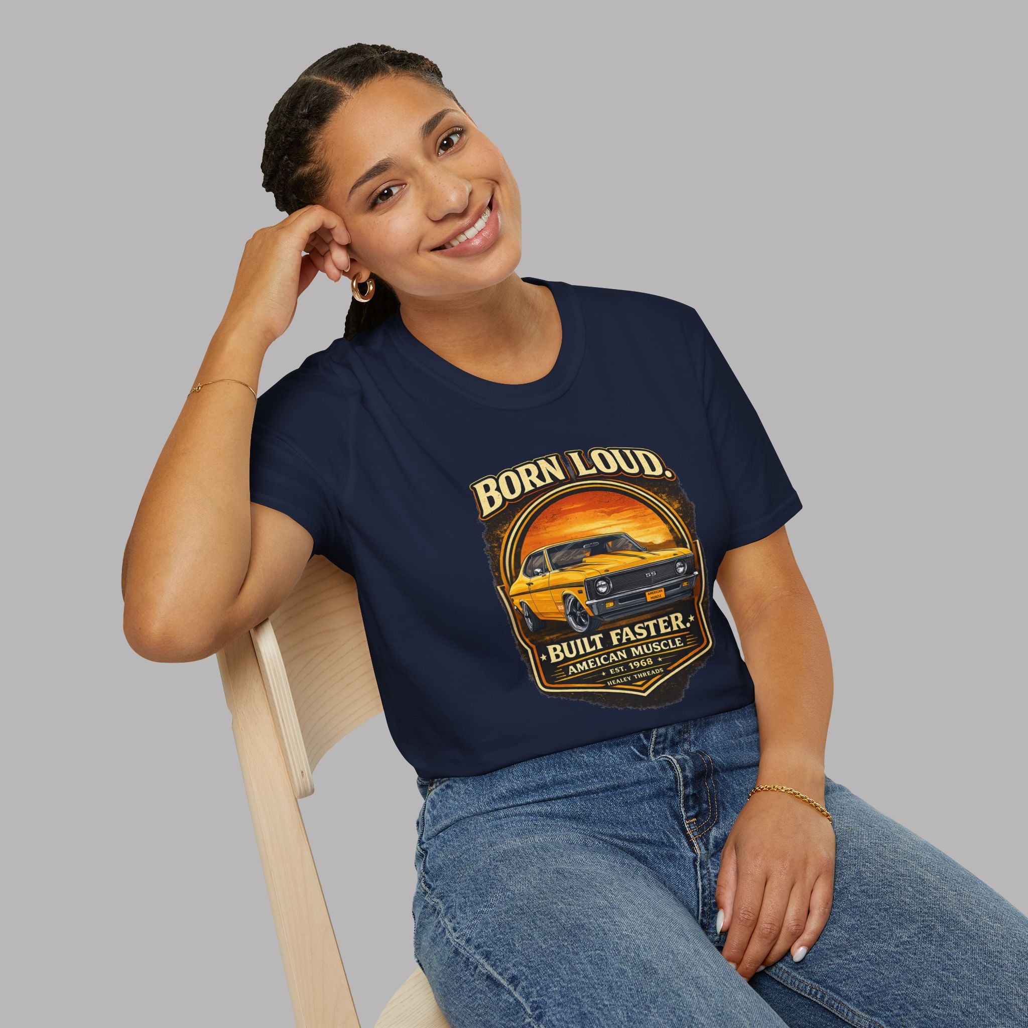 Chevy Nova SS T-Shirt - Born Loud Built Faster Muscle Tee