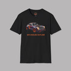 Black t-shirt with a car graphic and 'AIR COOLED OUTLAW' text on a gray background
