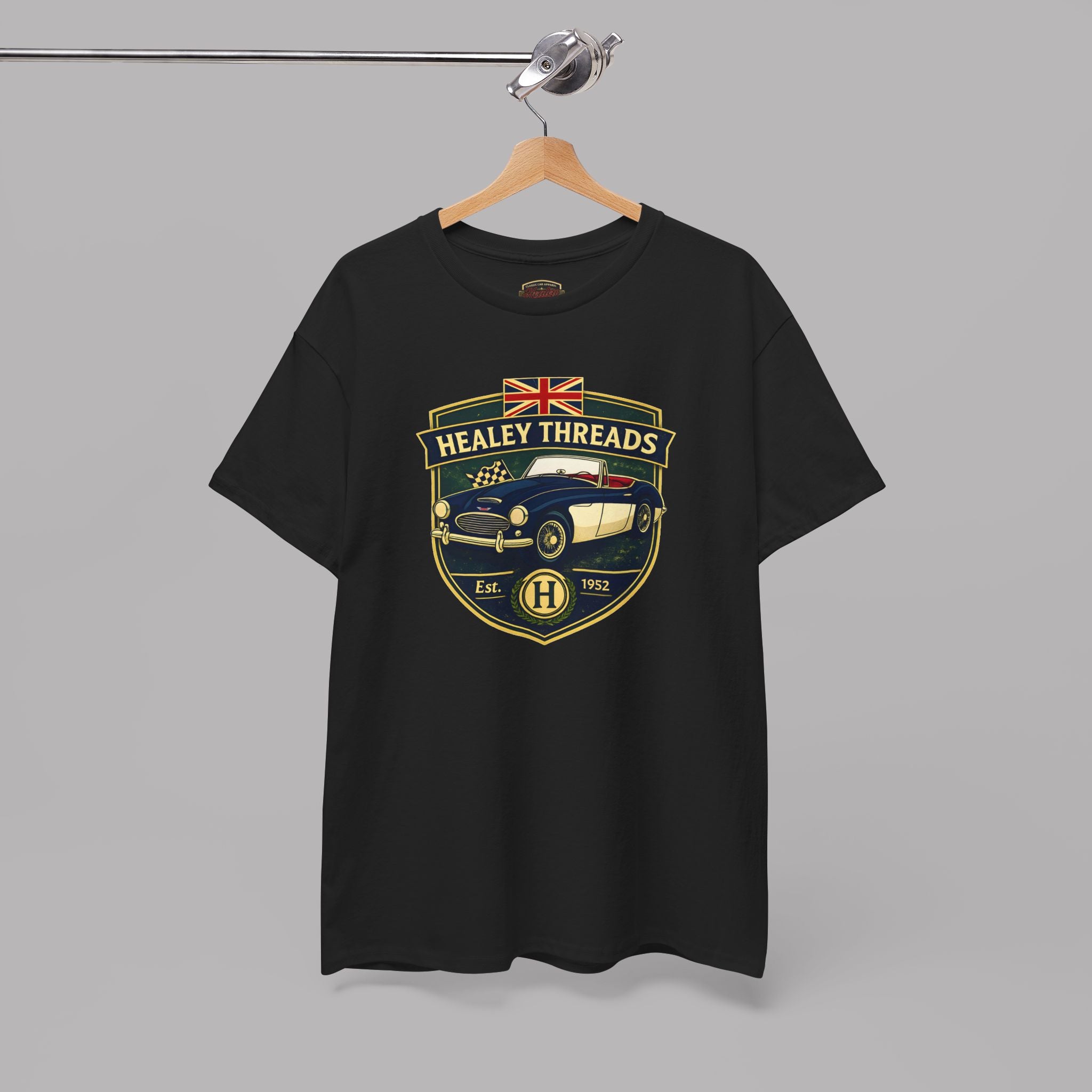 Vintage British Roadster Badge Tee | Classic Racing Shirt
