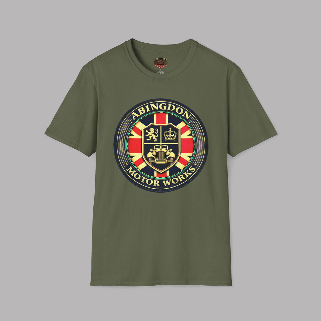 Abingdon Motor Works T‑Shirt — Vintage British Car Emblem Tee