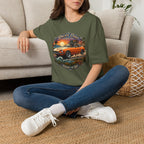 Classic Japanese Sports Coupe Sunset Coast Highway Vintage Tee