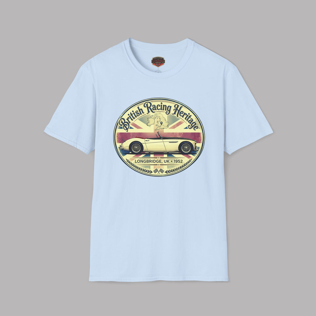 British Racing Heritage Badge Tee | Vintage Roadster Gift