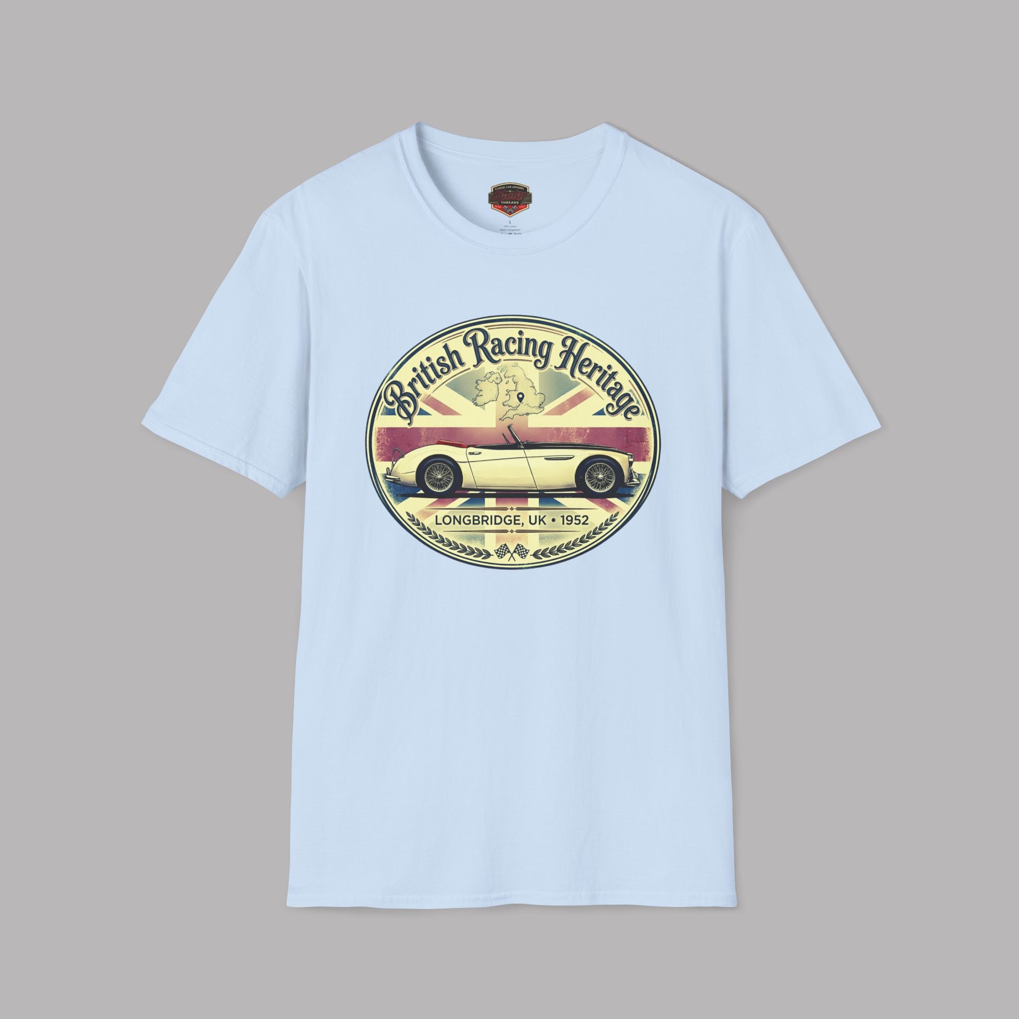 British Racing Heritage Badge Tee | Vintage Roadster Gift