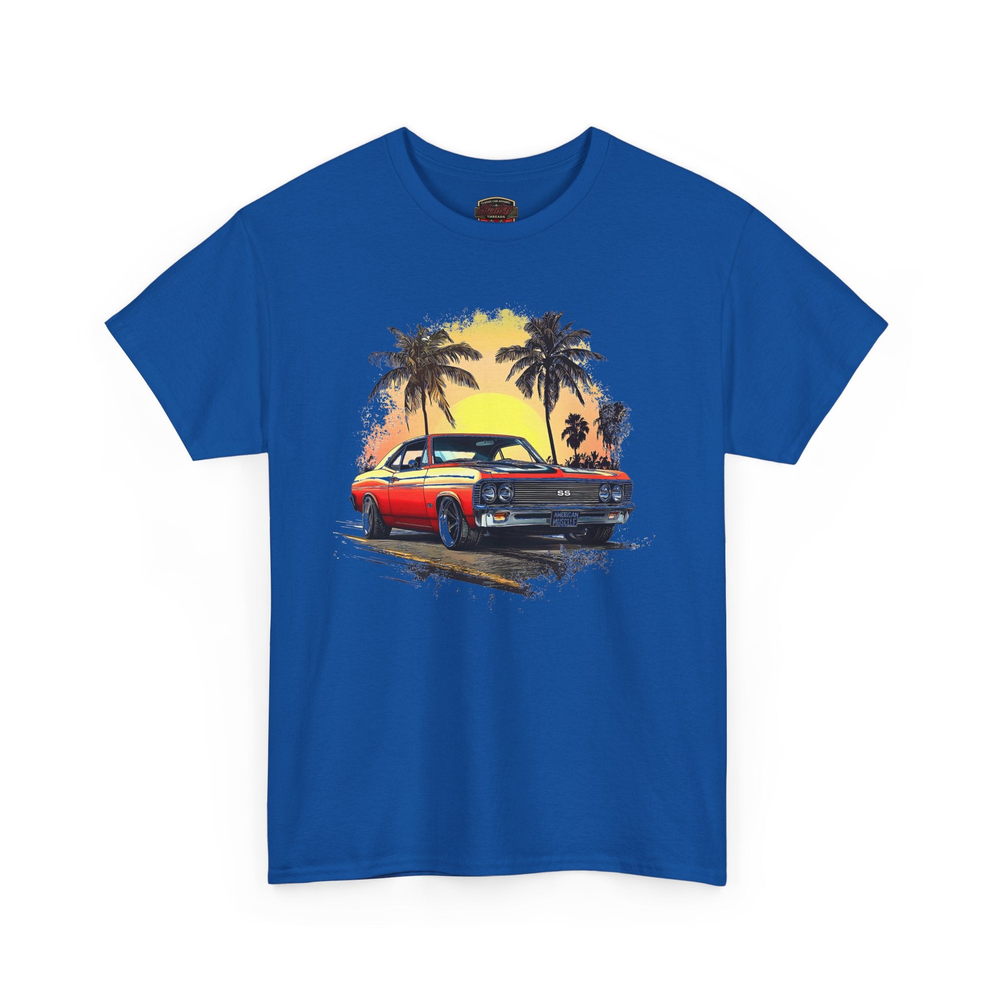 American Muscle Car T-Shirt - Retro Sunset Chevelle SS Tee