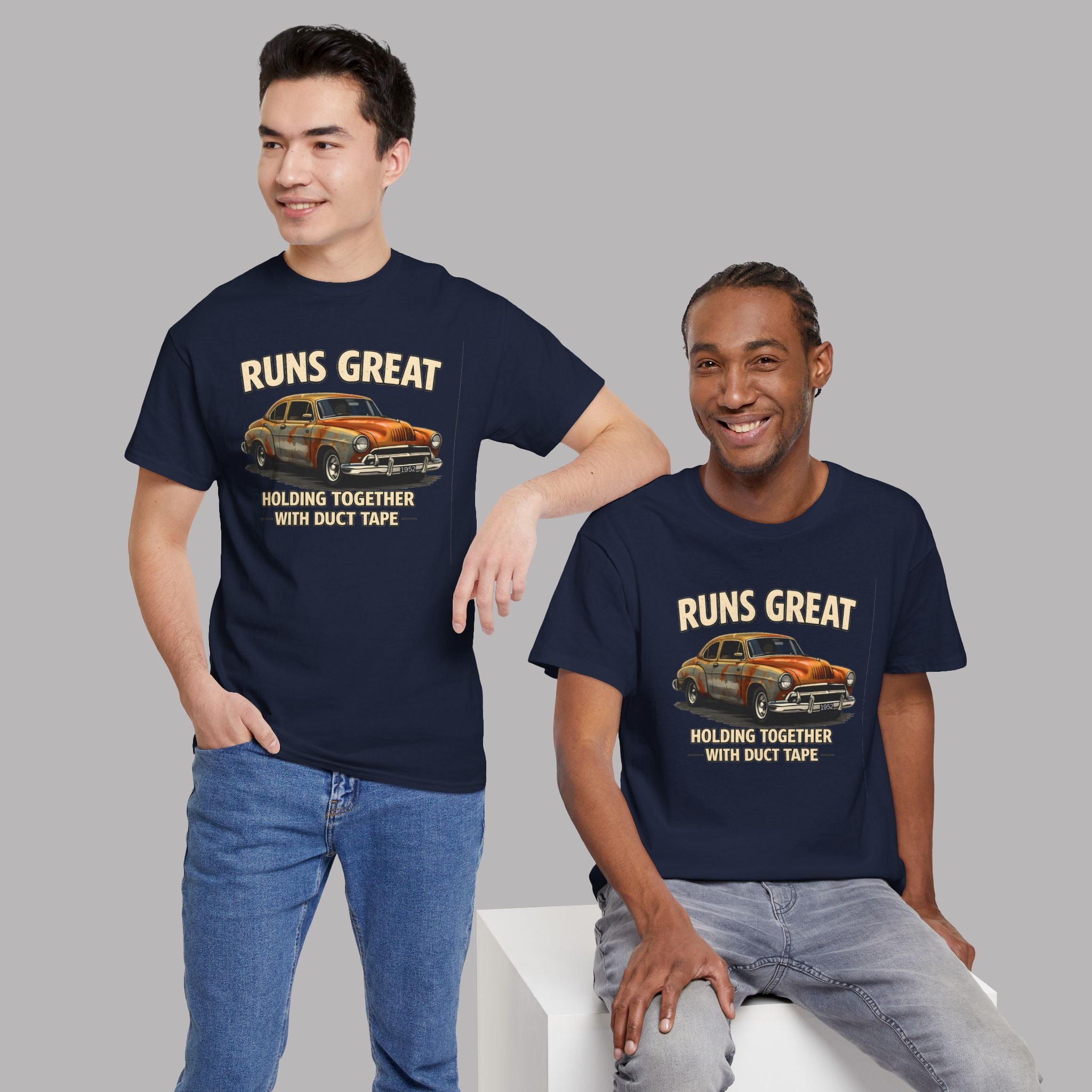 Vintage Car 'Runs Great' Tee | Classic Hot Rod Graphic Shirt