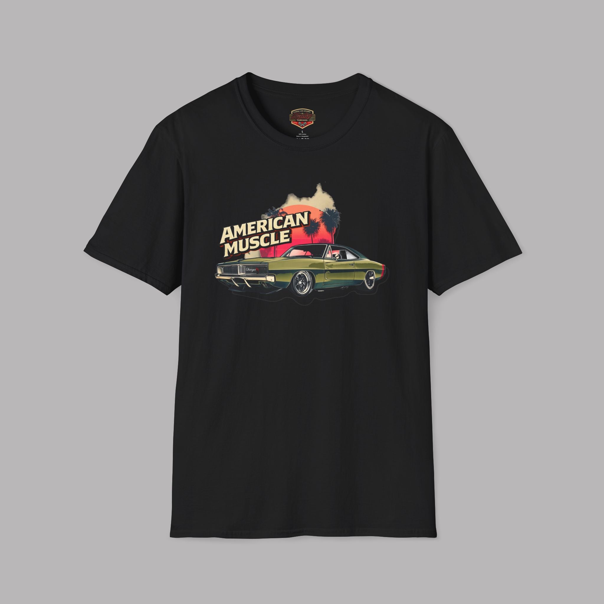 American Muscle T-Shirt Retro Charger Sunset Tee