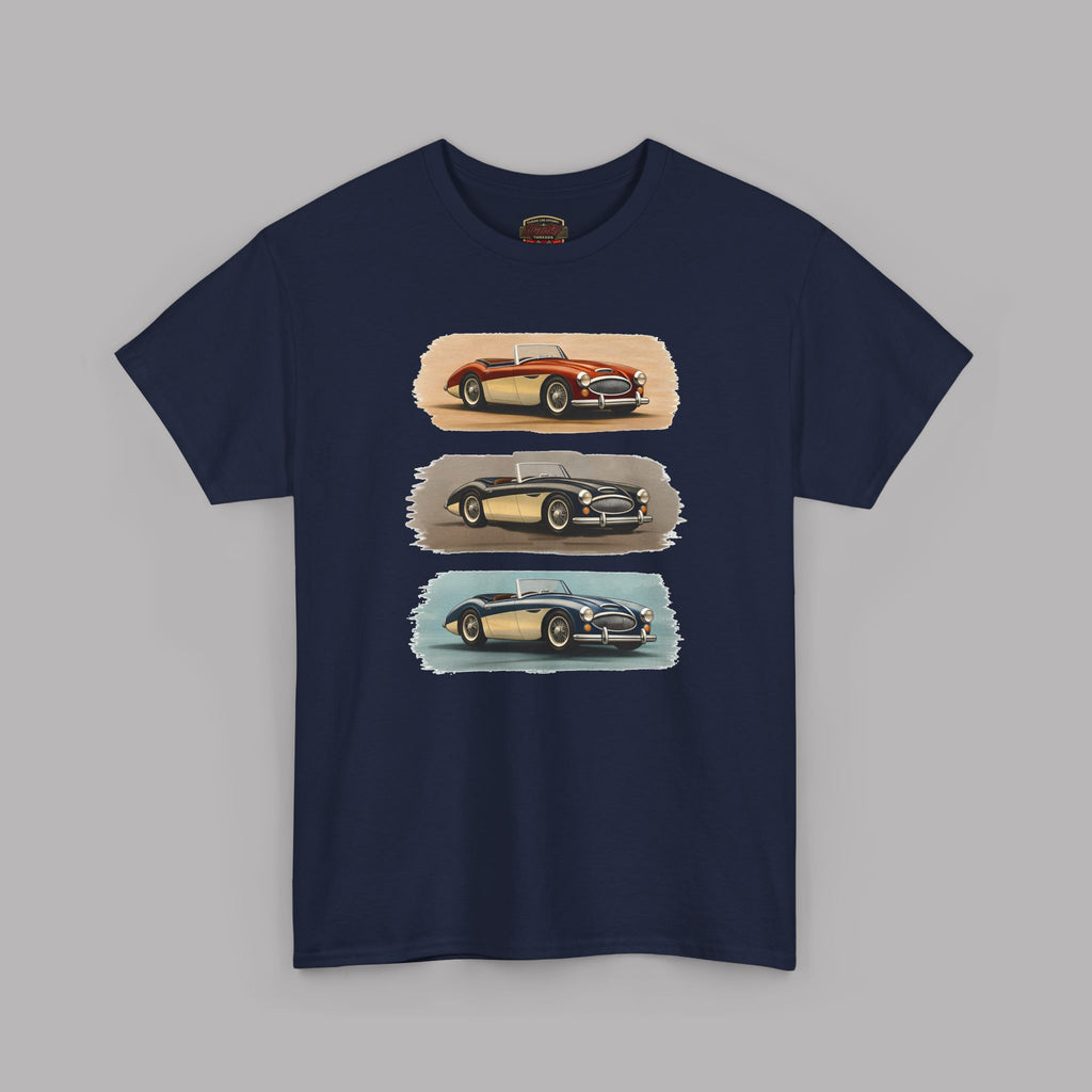 Classic Sports Cars Tee | Vintage Three-Panel Car Graphic Shirt