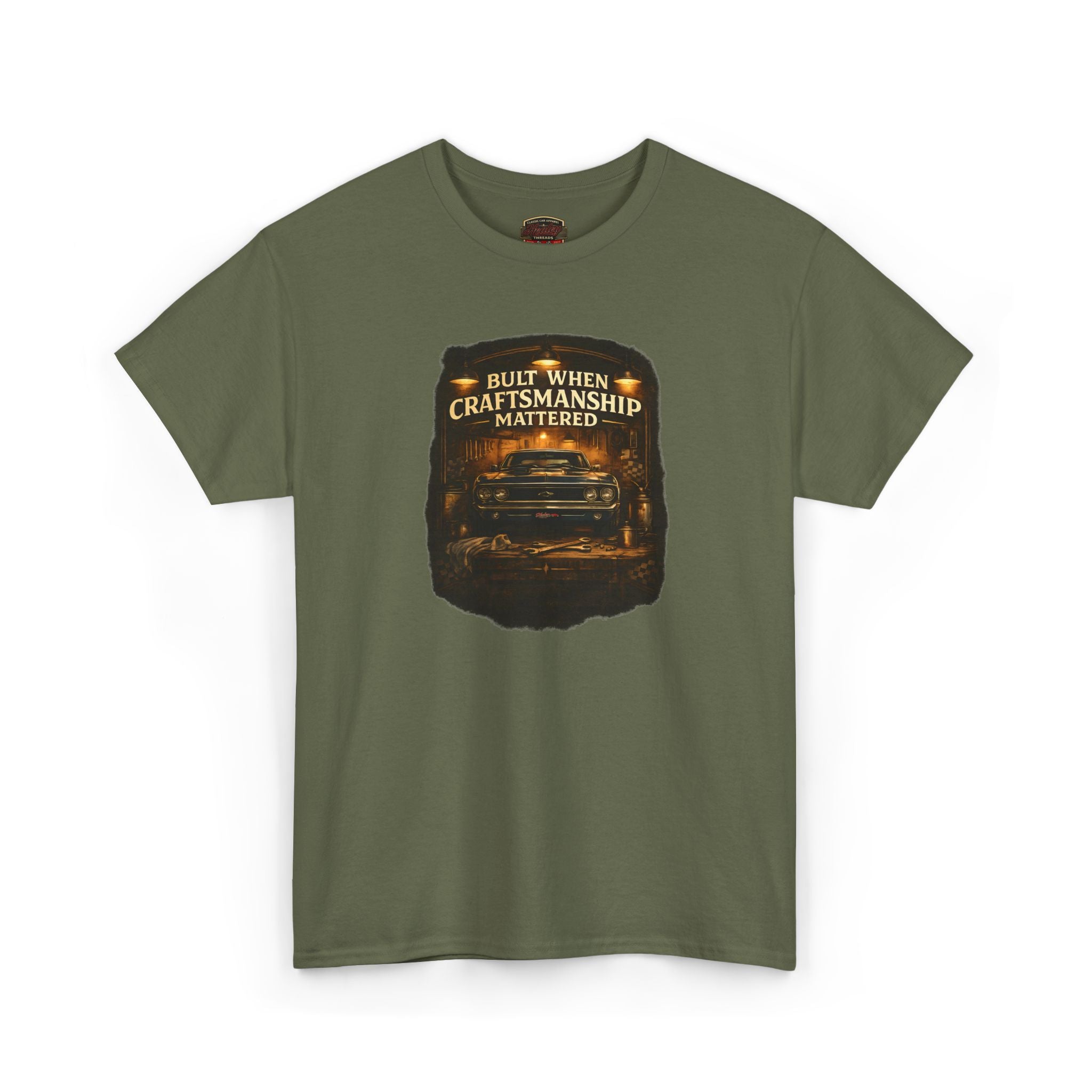 Built When Craftsmanship Mattered Car Tee - Vintage Muscle Car