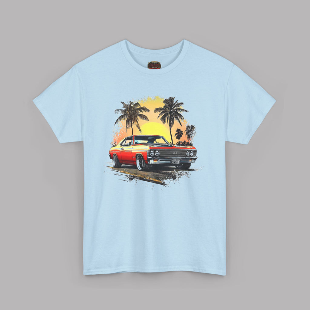 Retro Sunset Muscle Car Tee | Classic American Sports Coupe