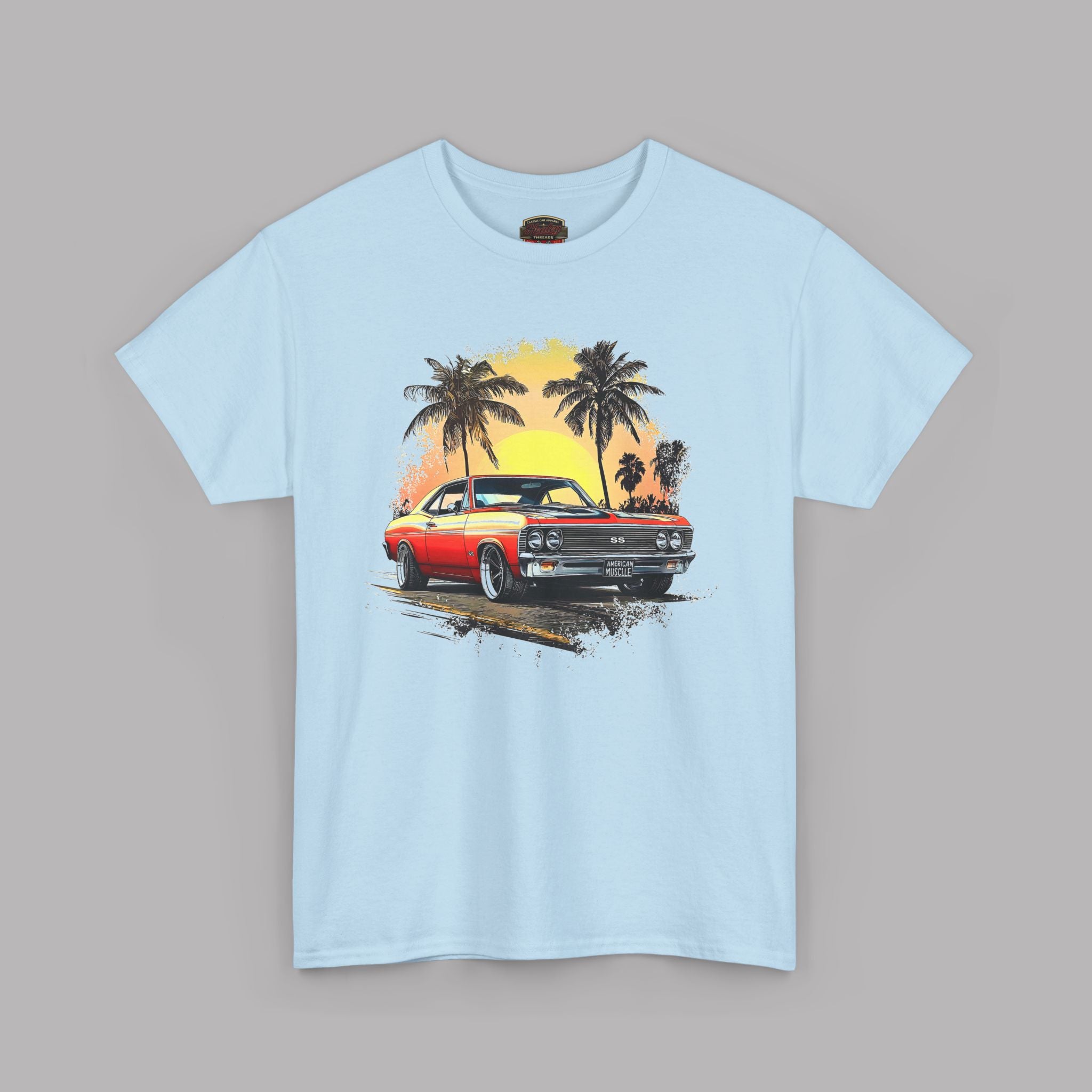 Retro Sunset Muscle Car Tee | Classic American Sports Coupe