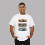 Classic Sports Cars Tee | Vintage Three-Panel Car Graphic Shirt