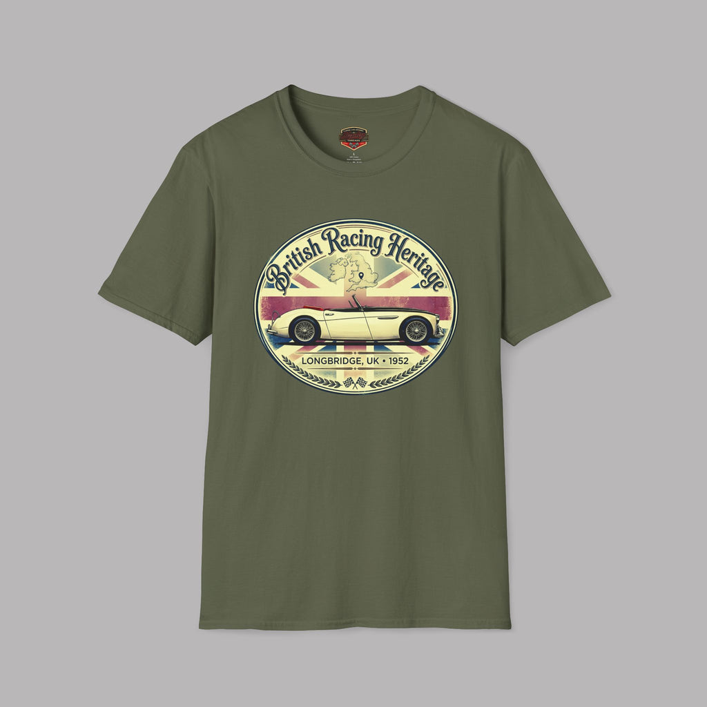 British Racing Heritage Badge Tee | Vintage Roadster Gift