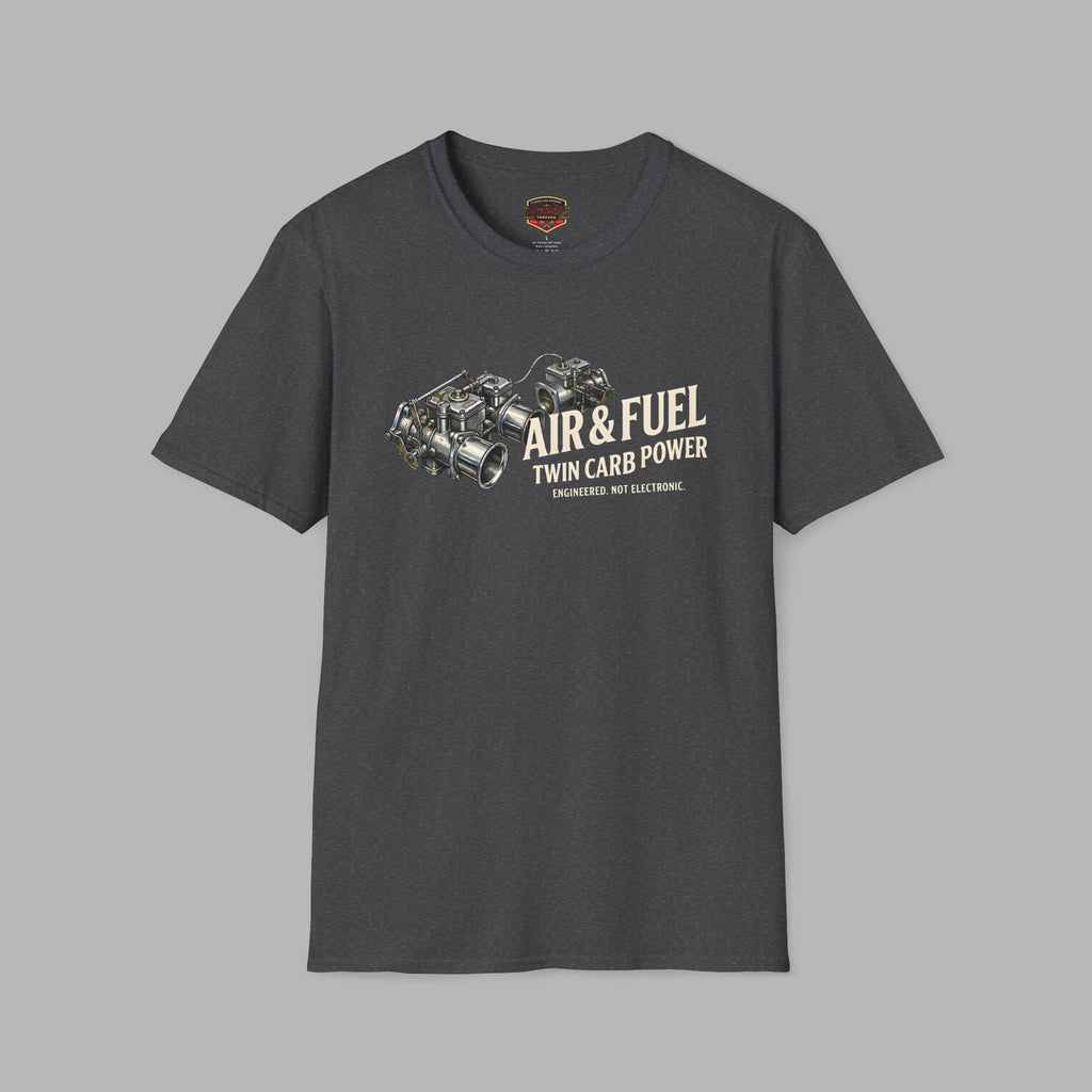 Air & Fuel Twin Carb Power T-Shirt - Engine Illustration Tee