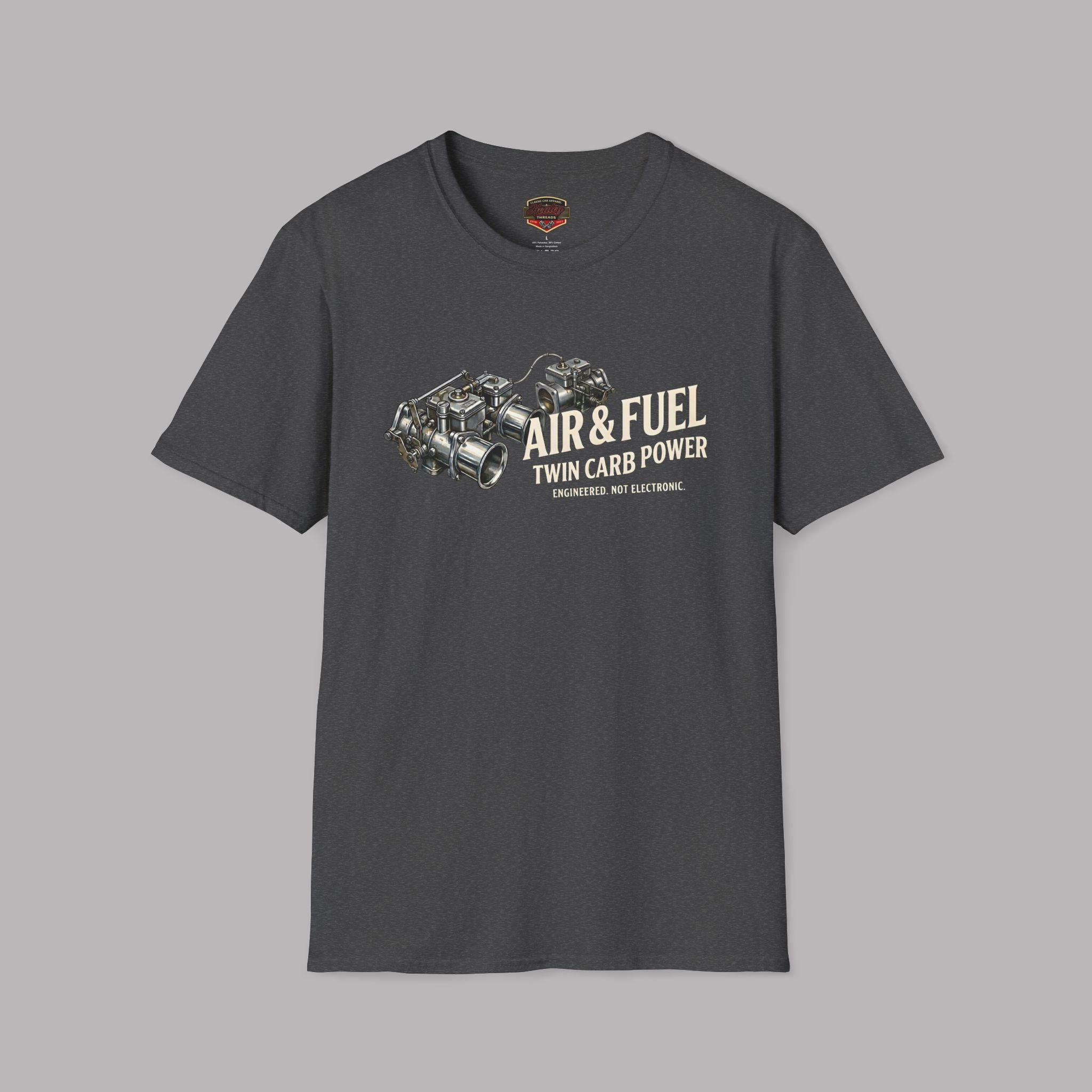 Air & Fuel Twin Carb Power T-Shirt - Engine Illustration Tee