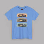 Classic Sports Cars Tee | Vintage Three-Panel Car Graphic Shirt