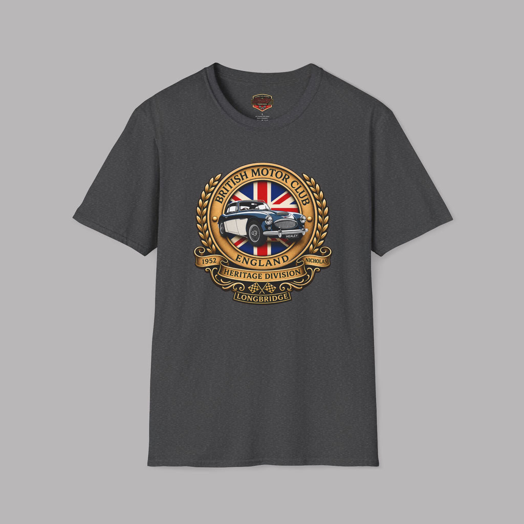 British Motor Club T-Shirt — Vintage Union Jack Sports Car Emblem
