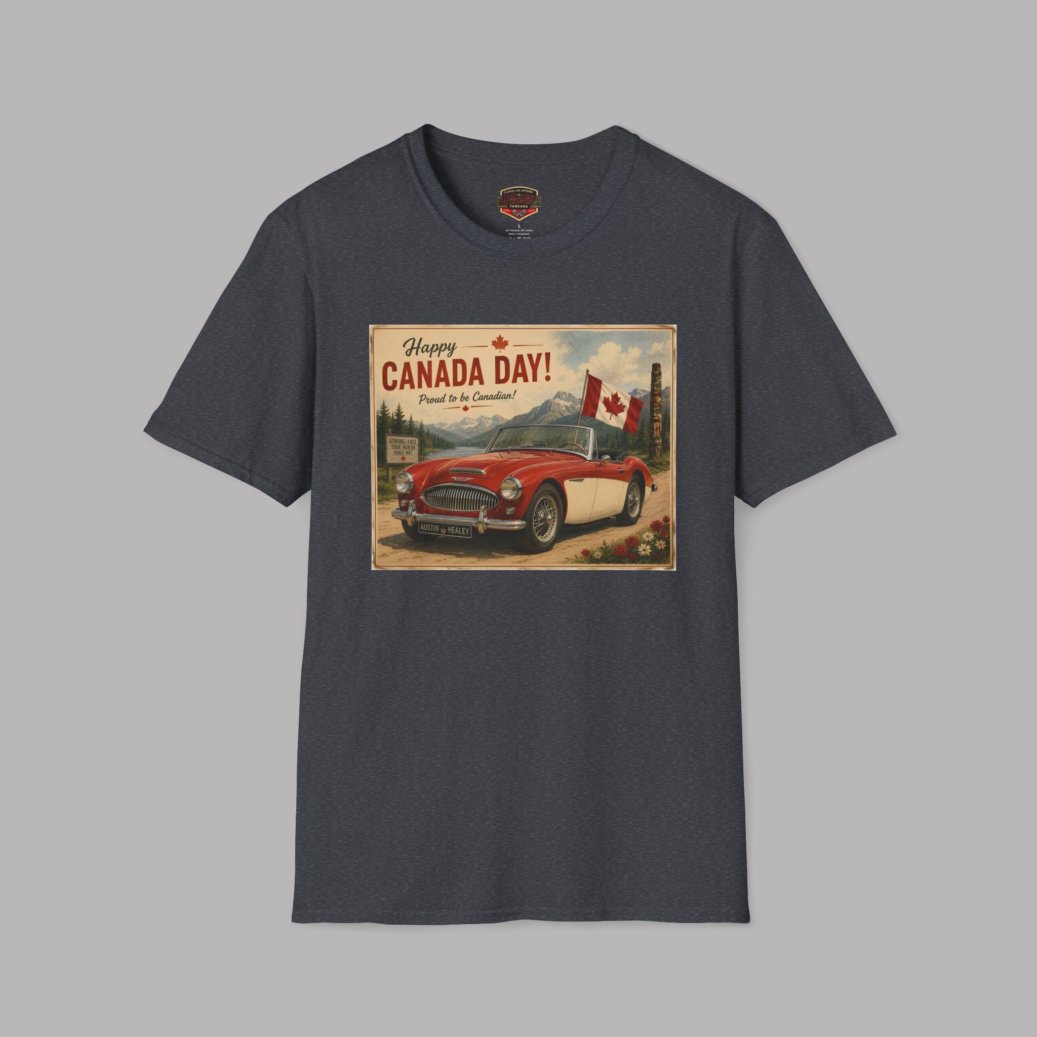 Happy Canada Day Classic Roadster T-Shirt – Vintage British Sports Car Tee
