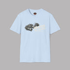 Light blue t-shirt with air and fuel graphic and text on a gray background